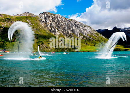 France, Tignes, flyboard Banque D'Images