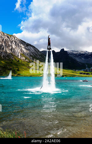 France, Tignes, flyboard Banque D'Images