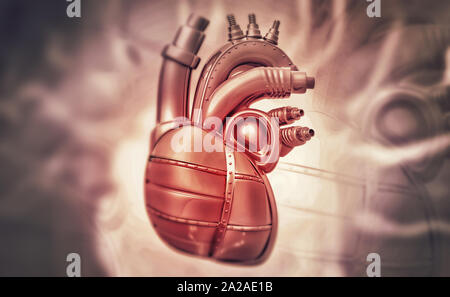 Cœur de l'homme artificiel concept. 3d illustration Banque D'Images