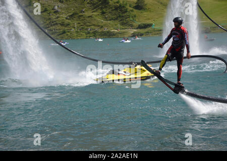 France, Tignes, flyboard Banque D'Images