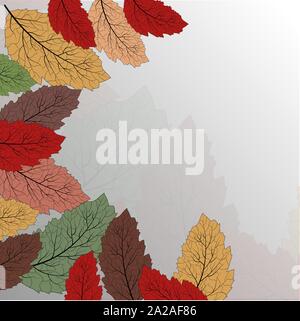 Les feuilles d'automne arrière-plan, grand design pour tout usage. Avec l'automne les feuilles rouges de l'arrière-plan d'écran conception. Illustration de Vecteur