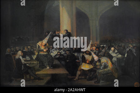 Francisco de Goya y Lucientes (1746-1828). Peintre espagnol. La scène de l'Inquisition, 1808-1812. San Fernando Académie Royale des Beaux-arts de Madrid. L'Espagne. Banque D'Images
