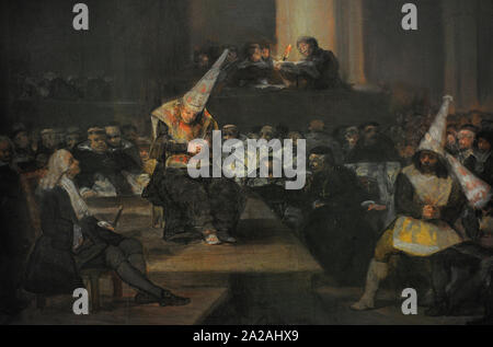 Francisco de Goya y Lucientes (1746-1828). Peintre espagnol. La scène de l'Inquisition, 1808-1812. Détail. San Fernando Académie Royale des Beaux-arts de Madrid. L'Espagne. Banque D'Images