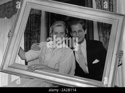 Maria Schell, actrice, Austrian-Swiss avec son mari Horst Haechler. Banque D'Images