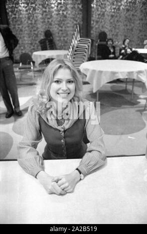 Élection de 'Miss Sueddeutschland', organisé par l'ancien vainqueur Dagmar Winkler (plus tard : Dagmar Woehrl) dans une salle de l'hôtel Hilton à Munich. La photo montre Dagmar Winkler. Banque D'Images