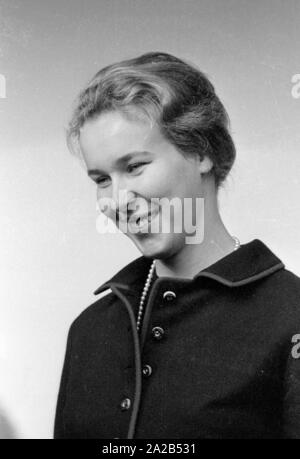 Excursion de la haute noblesse autour de Léopold III, Roi des Belges, à Hinterriss dans le Tyrol. La photo montre la Princesse Maria Gabriella de Savoie. Banque D'Images