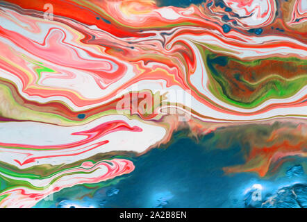 Super résumé fond liquide avec des traînées de peinture à l'huile et aquarelle Banque D'Images