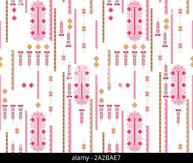 La conception ethnique de couleur transparente avec des lignes sur fond blanc. Banque D'Images