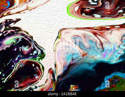 Super résumé fond liquide avec des traînées de peinture à l'huile et aquarelle Banque D'Images