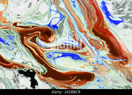Super résumé fond liquide avec des traînées de peinture à l'huile et aquarelle Banque D'Images