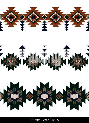 Résumé sans couture avec trois rangées de ethniques africains avec un fond blanc. Banque D'Images