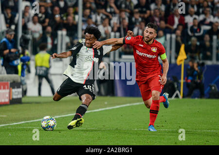 Turin, Italie. 06Th Oct, 2019. Au cours de la Ligue des Champions, match de football entre la Juventus et le Bayer Leverkusen. La Juventus a gagné 3-0 sur le Bayer Leverkusen. Au stade de la Juventus de Turin. 1er octobre 2019 l'Italie. (Photo par Alberto Gandolfo/Pacific Press) Credit : Pacific Press Agency/Alamy Live News Banque D'Images