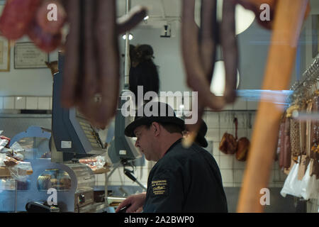 Les bouchers artisanaux à Copenhague, Danemark Banque D'Images