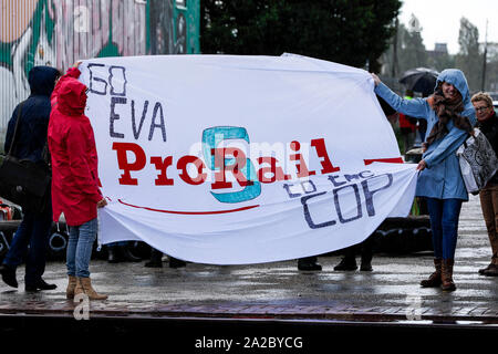 Amsterdam, Pays-Bas. 09Th Oct, 2019. AMSTERDAM, 02-10-2019, Kaap de Groene Hoop, bannière sur le quai lors de la voile. Credit : Pro Shots/Alamy Live News Banque D'Images