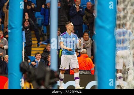 Phil Foden (Manchester City) au cours de l'UEFA Champions League entre Manchester City match de groupe et le Dinamo Zagreb à l'Etihad Stadium, Manchester, Angleterre le 1 octobre 2019. Photo de James Gill. Banque D'Images