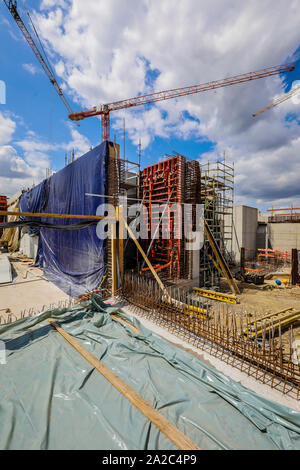 Oberhausen, Ruhr, Rhénanie du Nord-Westphalie, Allemagne - conversion Emscher, nouvelle construction d'Emscher AKE d'égout, d'ici la construction de la station de pompage Banque D'Images