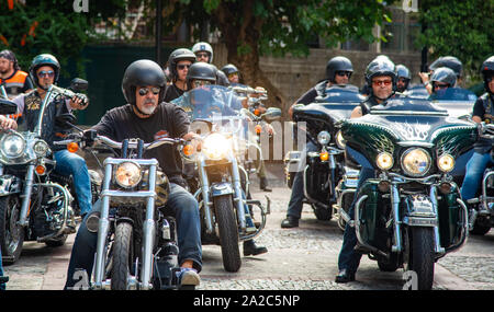 Nicosie, Chypre - Septembre 2018 : Groupe de motards Harley Davidson circonscription classic bikes à Chypre Banque D'Images