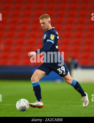 1er octobre 2019, Bet365 Stadium, Stoke-on-Trent, Angleterre ; Sky Bet Championship, Stoke City v Huddersfield Town : Lewis O'Brien (39) de Huddersfield Town en action pendant la partie Crédit : Richard Long/News Images Banque D'Images