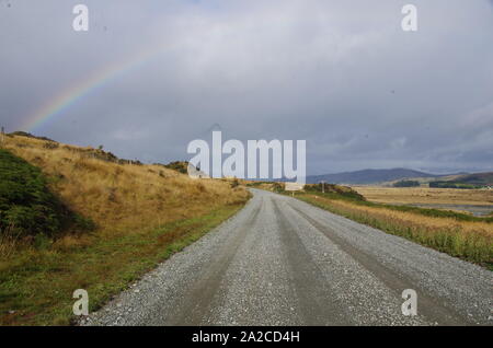 Arc-en-ciel. Te Araroa Trail. L'île du Sud. Nouvelle Zélande Banque D'Images