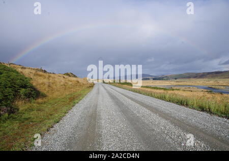 Arc-en-ciel. Te Araroa Trail. L'île du Sud. Nouvelle Zélande Banque D'Images