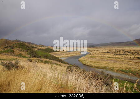 Arc-en-ciel. Te Araroa Trail. L'île du Sud. Nouvelle Zélande Banque D'Images