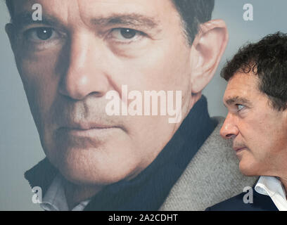 Malaga, Espagne. 09Th Oct, 2019. L'acteur espagnol Antonio Banderas et directeur pose aux médias au cours de la présentation de mode nouvelle saison 2019 du Mans centre commercial espagnol 'El Corte Ingles' à Malaga. Credit : SOPA/Alamy Images Limited Live News Banque D'Images