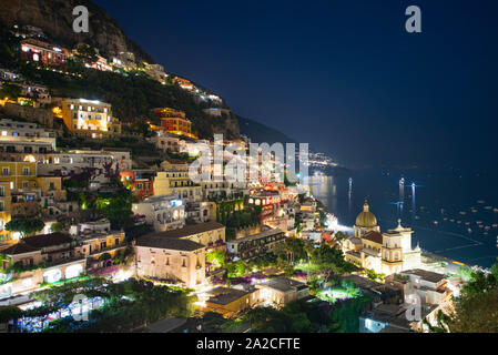 Nuit à Positano Banque D'Images