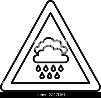 Attention l'icône d'inondation. Attention l'icône Contour vectoriel d'inondation pour la conception web isolé sur fond blanc Illustration de Vecteur