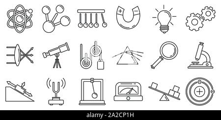 La science physique icons set. Aperçu jeu de science physique icônes vectorielles pour le web design isolé sur fond blanc Illustration de Vecteur