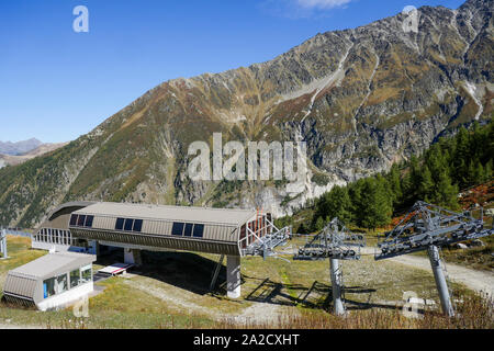 La station de téléphérique de Lognan, Chamonix-Mont-Blanc, Argentière, Haute-Savoie, France Banque D'Images