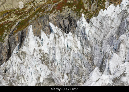 Glacier d'Argentière, Argentière, Chamonix-Mont-Blanc, Haute-Savoie, France Banque D'Images