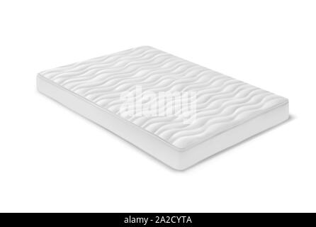 Isométrique blanc matelas pour lit double ou chambre Illustration de Vecteur