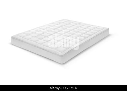 3D réaliste pour la chambre double matelas blanc Illustration de Vecteur