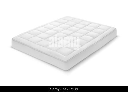 Matelas blanc réaliste avec l'ombre. Chambres Illustration de Vecteur