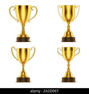 Coupe d'or, prix de l'or 3D Prix trophée gobelet Illustration de Vecteur