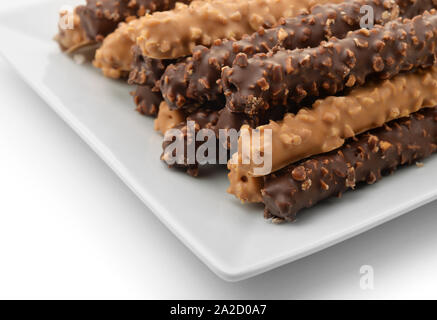 Close up de bâtons de chocolat cookie Banque D'Images