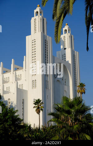 Maroc Casablanca cathédrale ou l'église du Sacré-Cœur à la verticale Banque D'Images