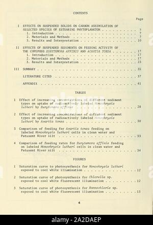 Effets de matières en suspension sur le plancton estuariens sélectionnés (page 4) Banque D'Images