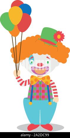 Cute cartoon vector illustration d'un clown Illustration de Vecteur