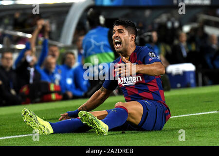 Barcelone, Espagne. 09Th Oct, 2019. Luis Suarez, du FC Barcelone lors du match FC Barcelone v Inter de Milan, de la Ligue des Champions, saison 2019/2020, date 2. Camp Nou. Barcelone, Espagne, 02 Oct 2019. Credit : PRESSINPHOTO/Alamy Live News Banque D'Images