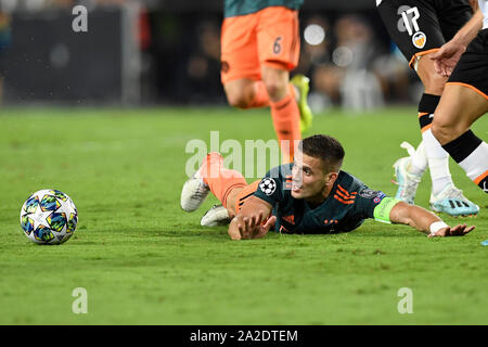 Valence, 02-10-2019 , Estadio Mestalla , saison 2019 de la Ligue des Champions de football / 2020, phase de groupes FC Valence - Ajax. Ajax player Dusan Tadic pendant le match FC Valence - Ajax. Banque D'Images