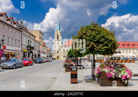 Oswiecim (pl. : Auschwitz), Malopolskie province. Place du marché. Banque D'Images