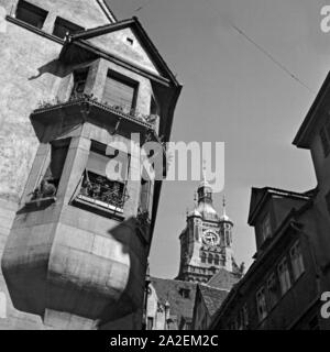 Blick auf das Alte Rathaus von Stuttgart, Deutschland 1930er Jahre. Vue de l'ancien hôtel de ville de Stuttgart, Allemagne 1930. Banque D'Images