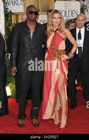 LOS ANGELES, CA. 16 janvier 2011 : Heidi Klum & Seal à la 68e assemblée annuelle Golden Globe Awards au Beverly Hilton Hotel. © 2011 Paul Smith / Featureflash Banque D'Images