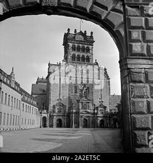 Frontseite die der Benediktinerabtei Saint Matthias à Trèves, Deutschland 1930 er Jahre. Benedcitine avant d'abbaye Saint-mathieu à Trier, Allemagne 1930. Banque D'Images