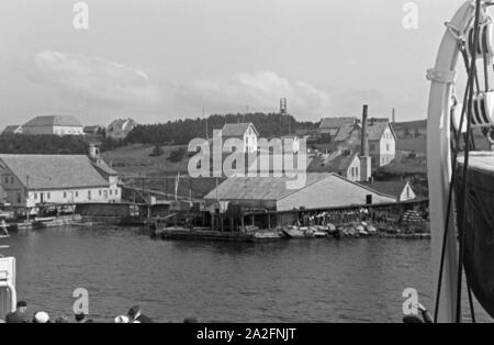 Mit dem Schiff KdF 'Wilhlem Gustloff' auf Nordlandfahrt en Norvège, 1930 er Jahre. Avec le navire 'KdF Wilhlem Gustloff' sur un voyage en Norvège, en 1930. Banque D'Images