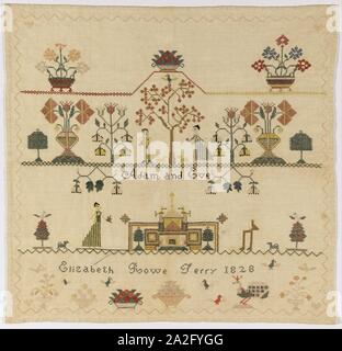 Elizabeth Terry Rowe, American - Sampler - Banque D'Images