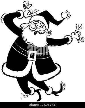 Funny Santa - Retro Clipart Illustration Banque D'Images