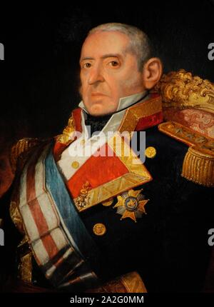 Dionisio Capaz Rendón y de León (1780-1855). Político español. Ministro de Marina. Retrato electrónico español, 1853. Detalle. Museo Naval. Madrid. España. Banque D'Images