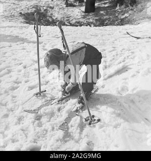 Skigebiet am Feldberg im Schwarzwald, Deutsches Reich 1930er Jahre. Région de ski au Mont Feldberg en Forêt-Noire, Allemagne 1930. Banque D'Images